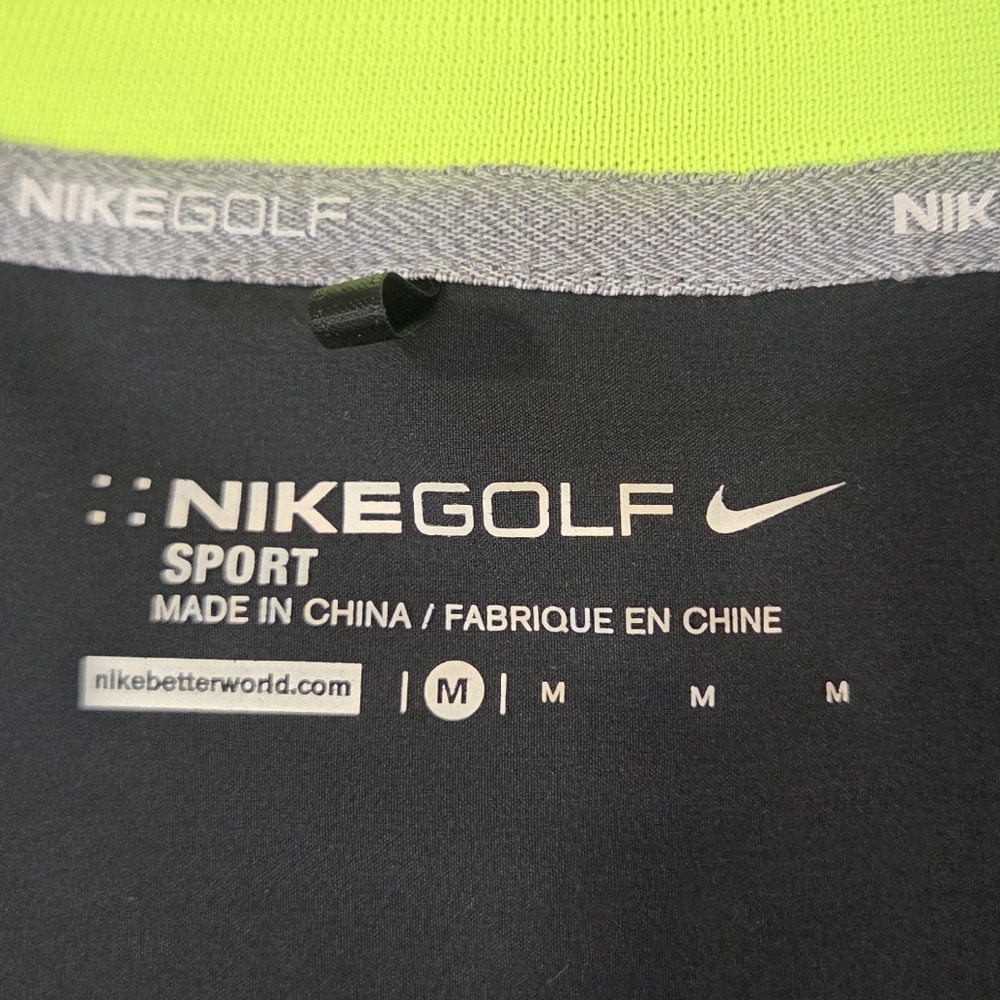 Nike Golf Men's Gray and Black Windbreaker with Neon Accents - Picture 3 of 4